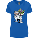 Mardi Gras Festival Cat Womens Wider Cut T-Shirt Royal Blue