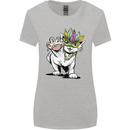 Mardi Gras Festival Cat Womens Wider Cut T-Shirt Sports Grey