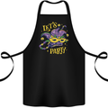 Mardi Gras Lets Party Cotton Apron 100% Organic Black