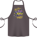 Mardi Gras Lets Party Cotton Apron 100% Organic Dark Grey