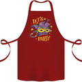 Mardi Gras Lets Party Cotton Apron 100% Organic Maroon