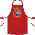 Mardi Gras Lets Party Cotton Apron 100% Organic Red