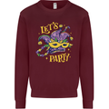 Mardi Gras Lets Party Kids Sweatshirt Jumper Maroon