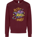 Mardi Gras Lets Party Kids Sweatshirt Jumper Maroon