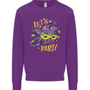 Mardi Gras Lets Party Kids Sweatshirt Jumper Purple