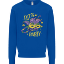 Mardi Gras Lets Party Kids Sweatshirt Jumper Royal Blue