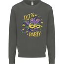 Mardi Gras Lets Party Kids Sweatshirt Jumper Storm Grey
