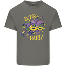 Mardi Gras Lets Party Kids T-Shirt Childrens Charcoal