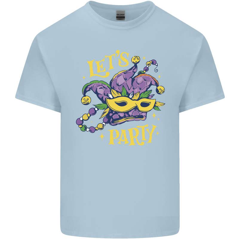 Mardi Gras Lets Party Kids T-Shirt Childrens Light Blue