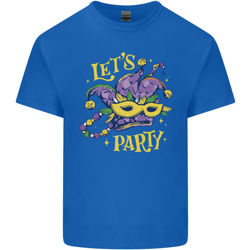 Mardi Gras Lets Party Kids T-Shirt Childrens Royal Blue