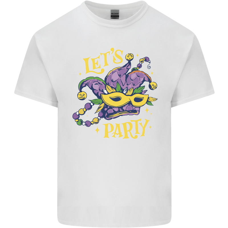 Mardi Gras Lets Party Kids T-Shirt Childrens White