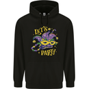 Mardi Gras Lets Party Mens 80% Cotton Hoodie Black