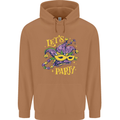 Mardi Gras Lets Party Mens 80% Cotton Hoodie Caramel Latte