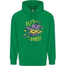 Mardi Gras Lets Party Mens 80% Cotton Hoodie Irish Green