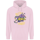 Mardi Gras Lets Party Mens 80% Cotton Hoodie Light Pink