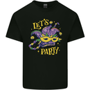 Mardi Gras Lets Party Mens Cotton T-Shirt Tee Top Black