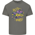 Mardi Gras Lets Party Mens Cotton T-Shirt Tee Top Charcoal