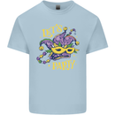 Mardi Gras Lets Party Mens Cotton T-Shirt Tee Top Light Blue