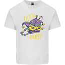 Mardi Gras Lets Party Mens Cotton T-Shirt Tee Top White