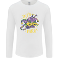 Mardi Gras Lets Party Mens Long Sleeve T-Shirt White