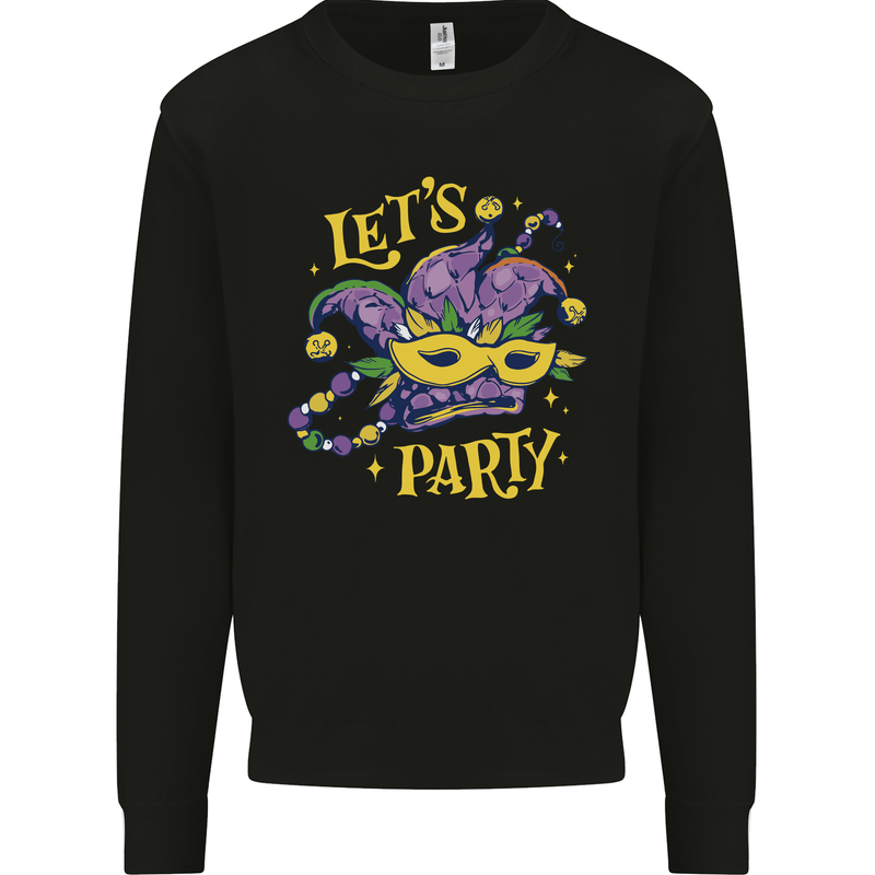 Mardi Gras Lets Party Mens Sweatshirt Jumper Black