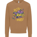 Mardi Gras Lets Party Mens Sweatshirt Jumper Caramel Latte