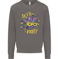 Mardi Gras Lets Party Mens Sweatshirt Jumper Charcoal
