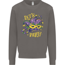 Mardi Gras Lets Party Mens Sweatshirt Jumper Charcoal