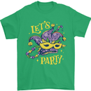 Mardi Gras Lets Party Mens T-Shirt 100% Cotton Irish Green