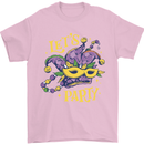 Mardi Gras Lets Party Mens T-Shirt 100% Cotton Light Pink