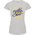 Mardi Gras Lets Party Womens Petite Cut T-Shirt Sports Grey