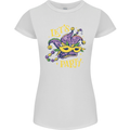 Mardi Gras Lets Party Womens Petite Cut T-Shirt White