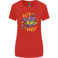 Mardi Gras Lets Party Womens Wider Cut T-Shirt Red