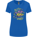 Mardi Gras Lets Party Womens Wider Cut T-Shirt Royal Blue