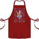 Mardi Gras Queen Cotton Apron 100% Organic Maroon