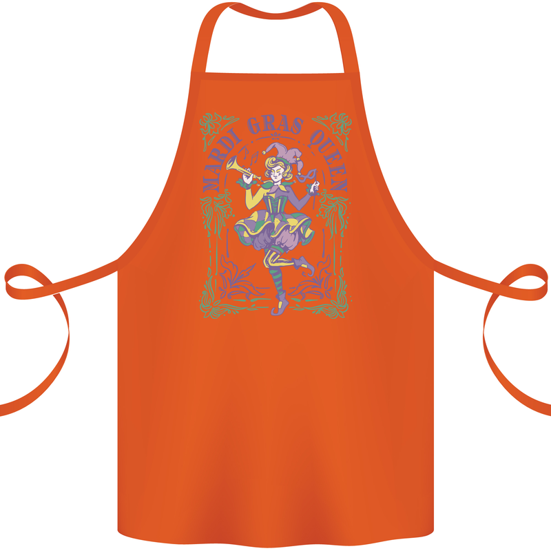 Mardi Gras Queen Cotton Apron 100% Organic Orange