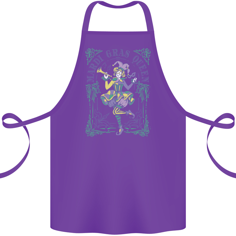 Mardi Gras Queen Cotton Apron 100% Organic Purple