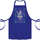 Mardi Gras Queen Cotton Apron 100% Organic Royal Blue