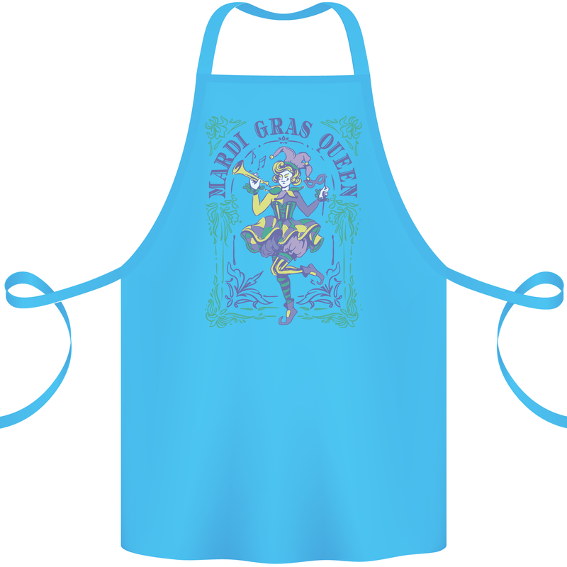 Mardi Gras Queen Cotton Apron 100% Organic Turquoise