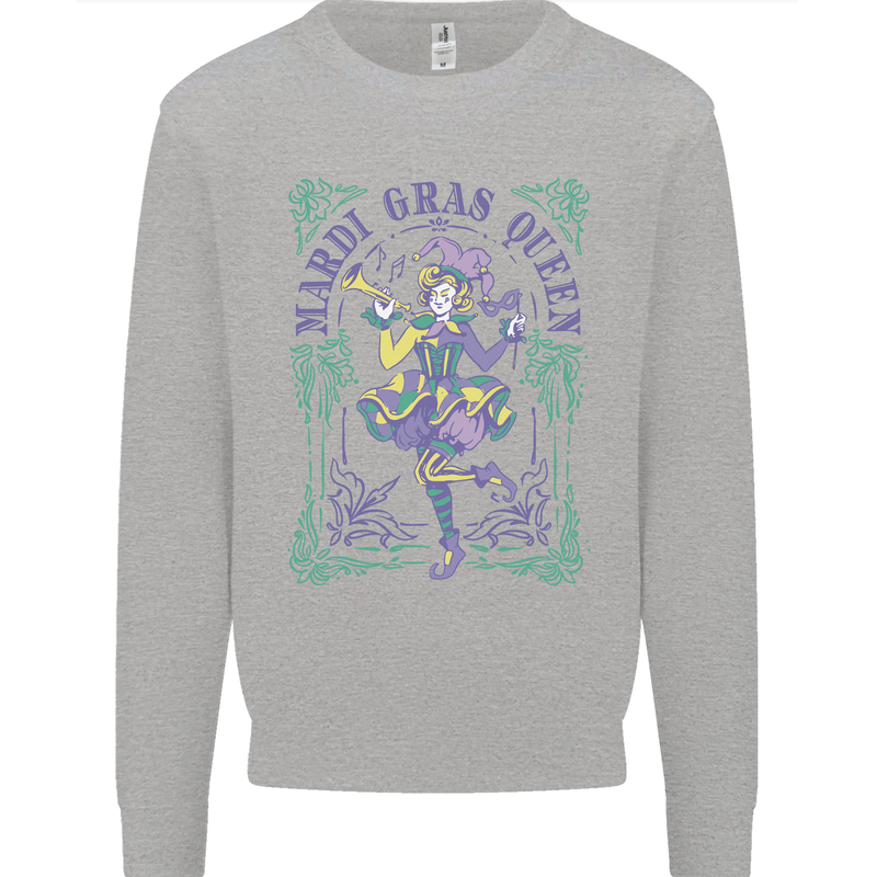 Mardi Gras Queen Kids Sweatshirt Jumper Sports Grey
