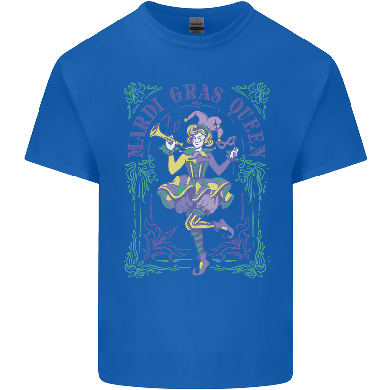 Mardi Gras Queen Kids T-Shirt Childrens Royal Blue