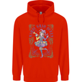 Mardi Gras Queen Mens 80% Cotton Hoodie Bright Red