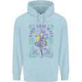 Mardi Gras Queen Mens 80% Cotton Hoodie Light Blue