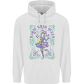 Mardi Gras Queen Mens 80% Cotton Hoodie White