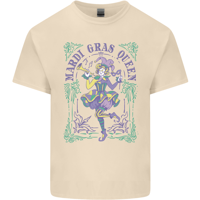 Mardi Gras Queen Mens Cotton T-Shirt Tee Top Natural