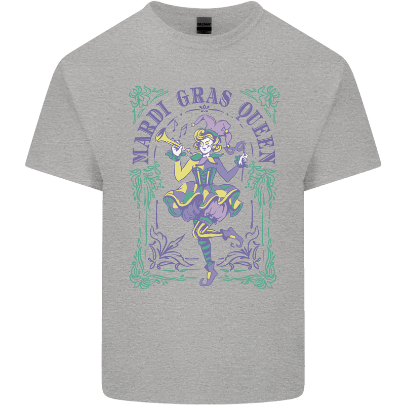 Mardi Gras Queen Mens Cotton T-Shirt Tee Top Sports Grey