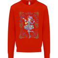 Mardi Gras Queen Mens Sweatshirt Jumper Bright Red