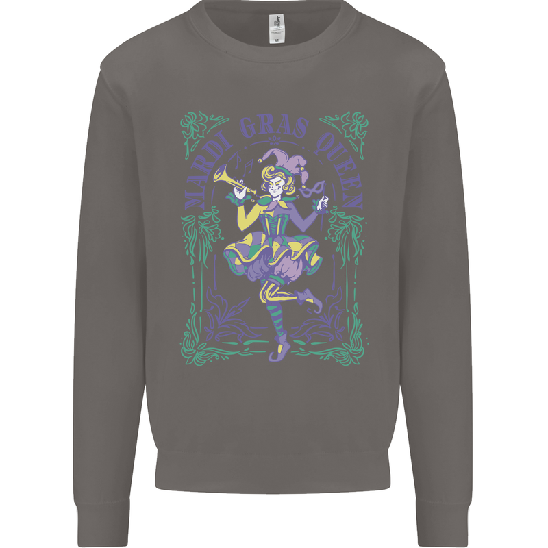 Mardi Gras Queen Mens Sweatshirt Jumper Charcoal