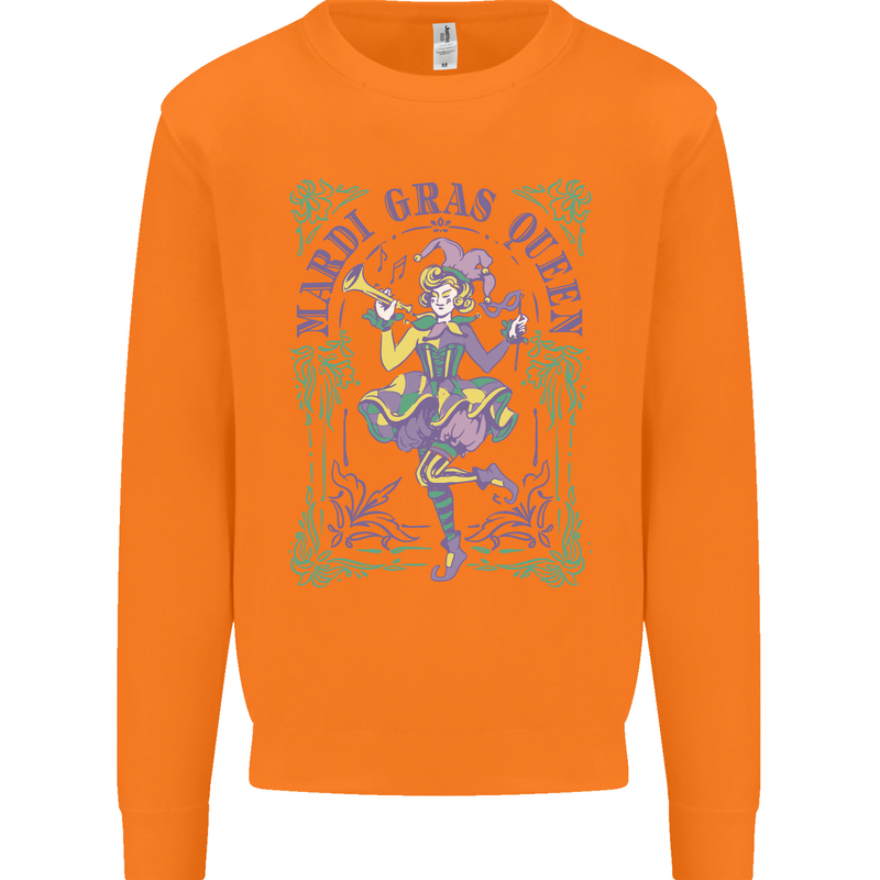 Mardi Gras Queen Mens Sweatshirt Jumper Orange