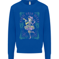 Mardi Gras Queen Mens Sweatshirt Jumper Royal Blue